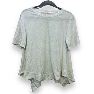 E Lang white waterfall hem t shirt